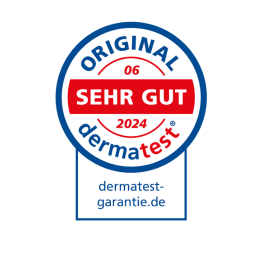 Dermatest-Siegel "sehr gut" bestätigt die sehr gute Hautverträglichkeit der we:care² Produkte