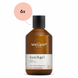 B2B we:care² befüllte flasche mit duschgel im Duft von Jasmin und grünem Tee
