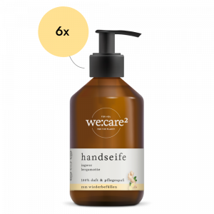 B2B we:care² befüllte flasche mit handseife im Duft von Ingwer und Bergamotte