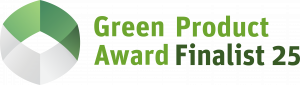Logo und Auszeichnung des Green Product Award Finalist 2025