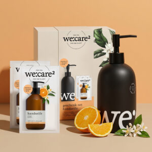 Geschenk-Set Orange Harmony Orange Bambus mit Orangenvierteln und -blüten